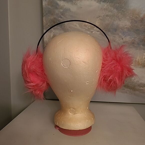 Pink Fuzzy Ear Muffs - Picture 3 of 5